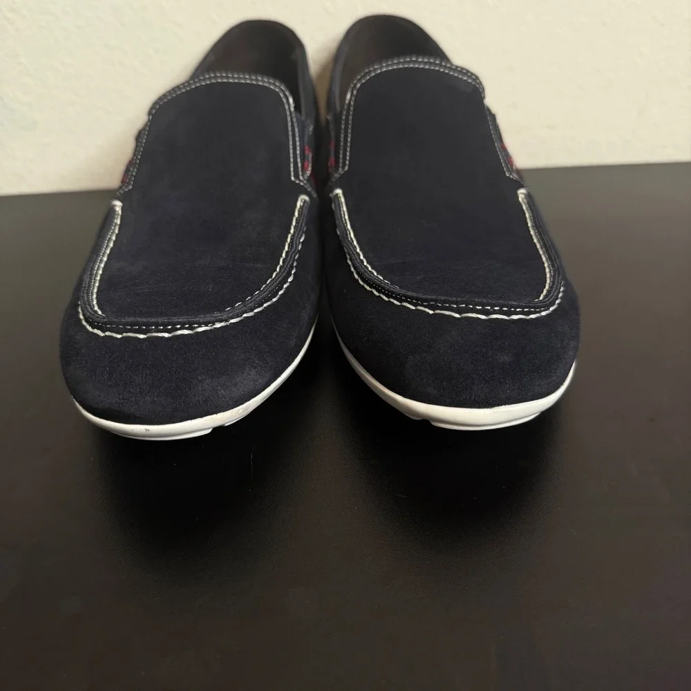 Bruno Magli Balestra Loafers Mens 11 M Navy Blue Suede Italian Slip On Shoes
